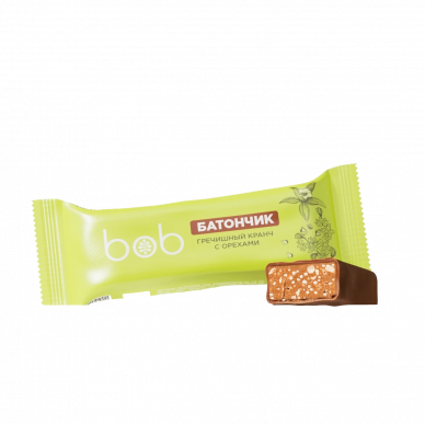 Батончик глазированный "Гречишный кранч с орехами " Bob