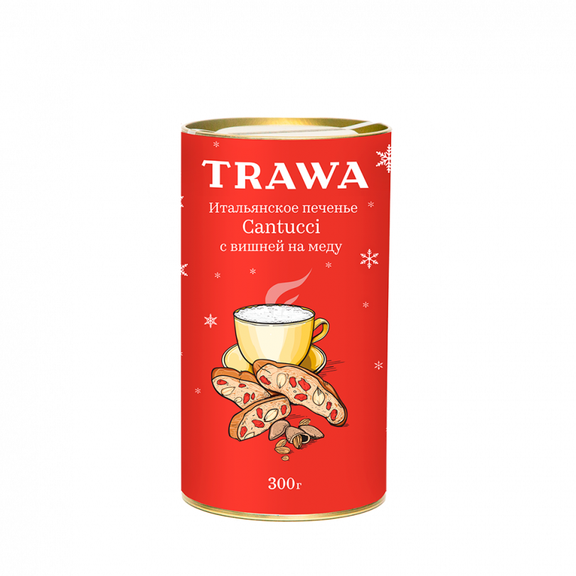 Кантуччи с вишней на меду Trawa, 300 гр